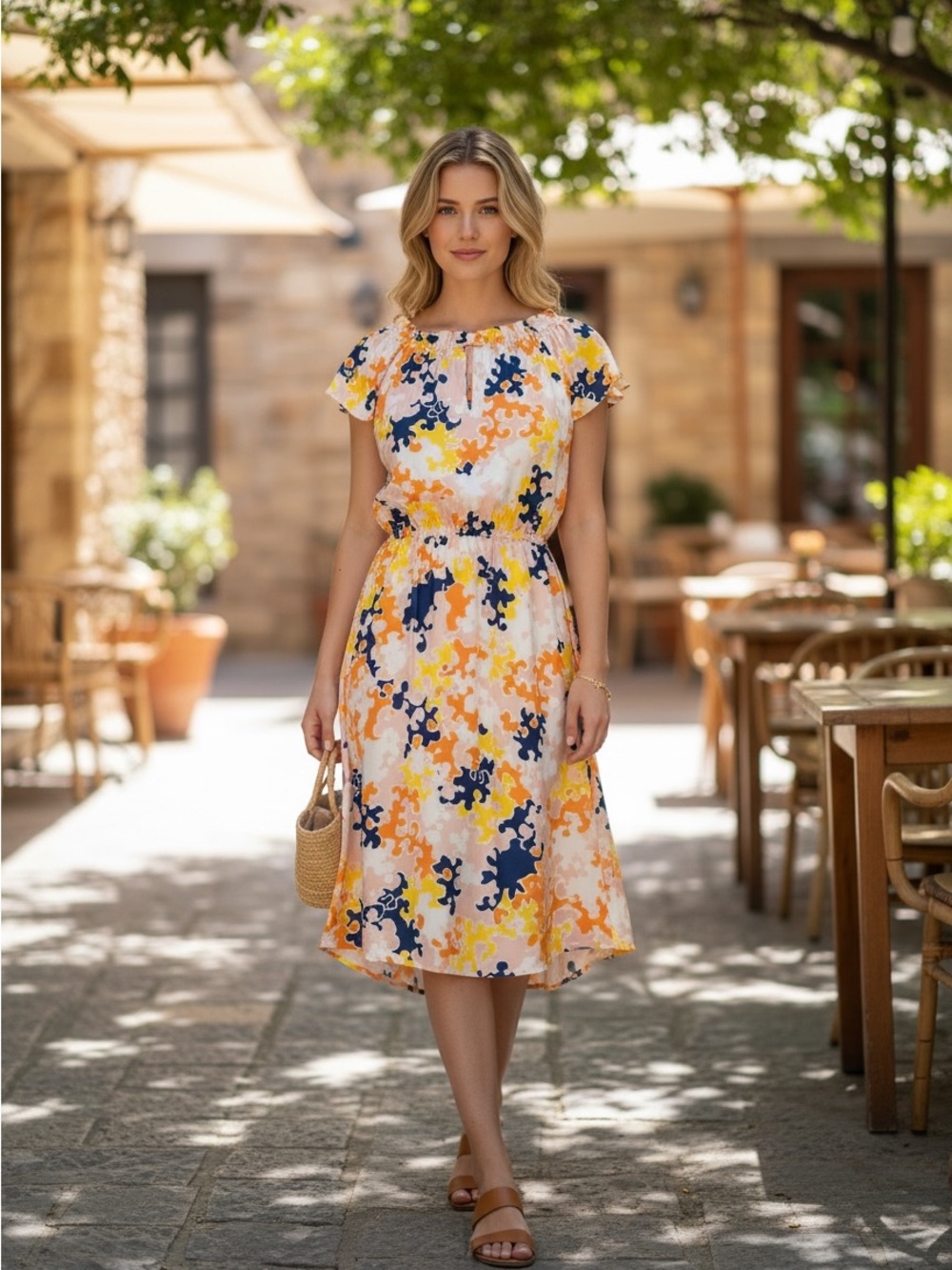 Anthropologie Vanessa Virginia Puzzled Pieces 100% Silk Tassel Dress US 2